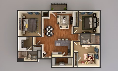 3 Bed 2 Bath Floor Plan at Upscale Living at the Grand off 45th, Fargo, North Dakota